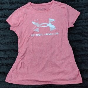 Under Armour Kids Heathered Pink Tee